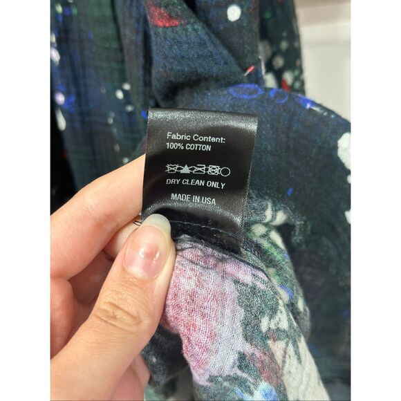 NWOT R13 Navy Plaid Paint Splatter Distressed Midi Dress Women's Medium - Picture 5 of 9